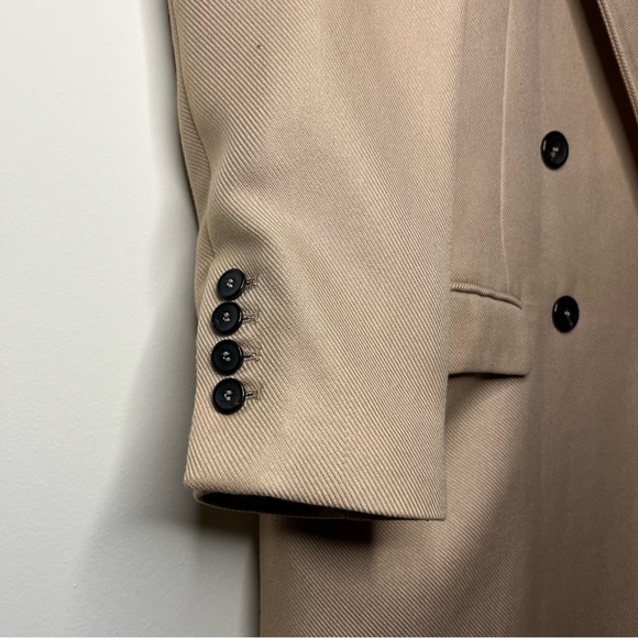 ZARA Tan Double Breasted Classic Timeless Peacoat Business Casual Winter Coat - Picture 3 of 11
